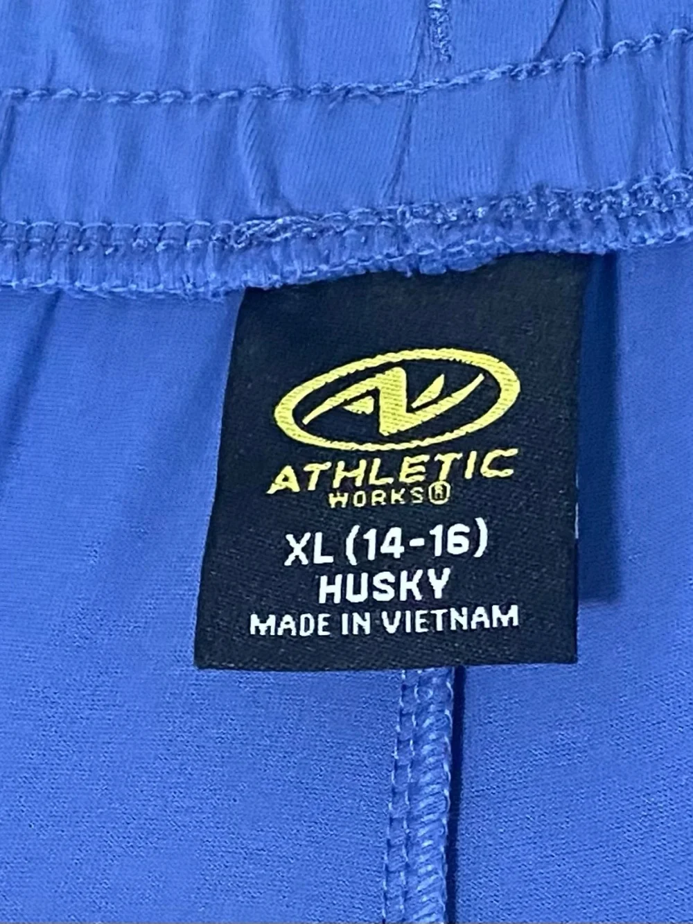 Athletic Works Royal Blue Youth Athletic Shorts with Yellow Logo